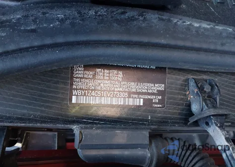 2014 BMW I3 Base W/Range Extender z USA, uszkodzony, nr VIN WBY1Z4C51EV273305